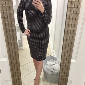 Michael Kors studded grey long sleeve dress